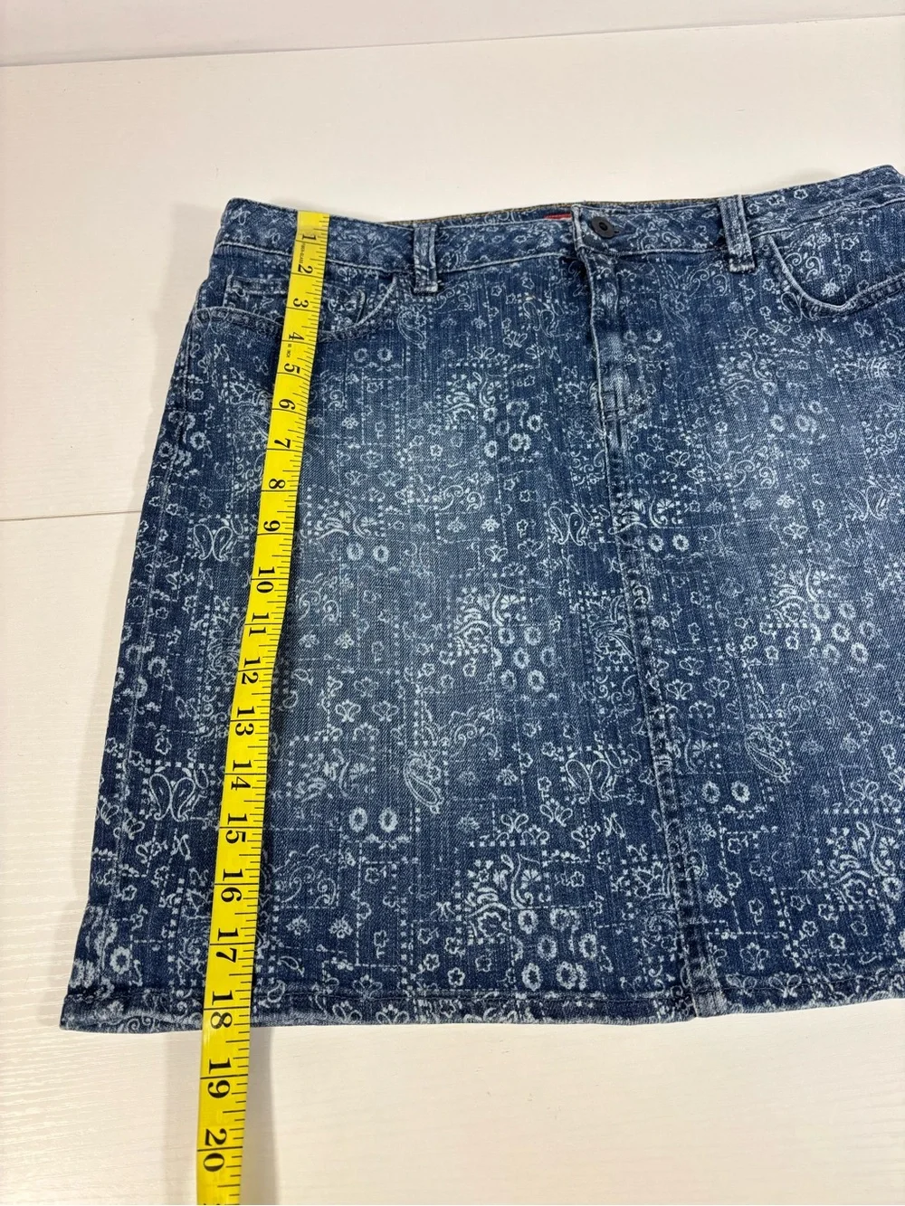 Tommy Hilfiger Denim Skirt Bandana Paisley Western Cowgirl Y2K Size 12